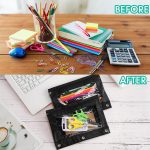 Marspark 30 Packs Pencil Pouch 3 Ring Binder Pen Pouch Cloth Pencil Pouches Zipper Pencil Case Bag with Clear Window for School Office Writing Supplies - Image 5